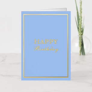 Carte De Vacances Métallisée Français Macaron Joyeux Anniversaire Bleu