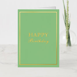 Carte De Vacances Métallisée Français Macaron Joyeux Anniversaire Vert