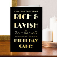 Funny Rich Lavish Birthday Cake Typographie Vintag