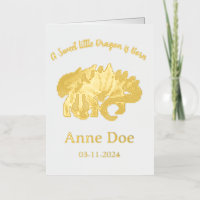 Gold birth girl card pixel art.