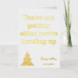 Carte De Vacances Métallisée Gold Greeting Love Birthday Card Unique idée cadea