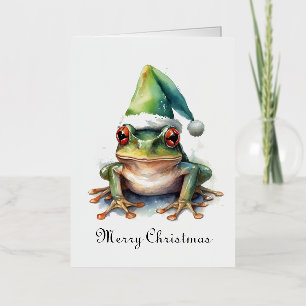 Carte De Vacances Métallisée Grenouille de Noël, coutume