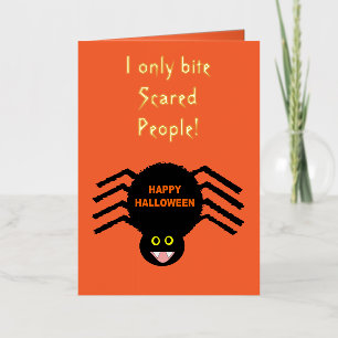 Carte De Vacances Métallisée Halloween Black Spider Custom