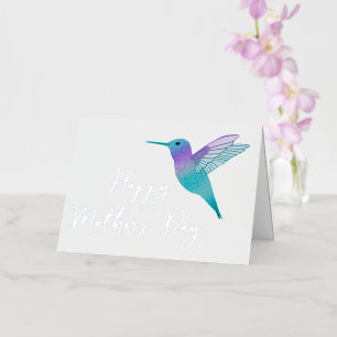 Carte De Vacances Métallisée Hummingbird Bonne fête des mères