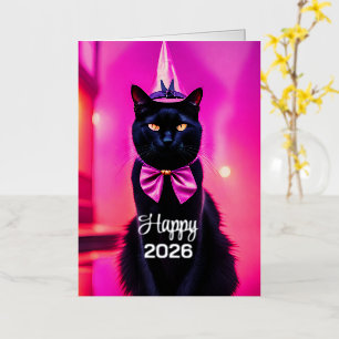 Carte De Vacances Métallisée Jazzy Kitty - Heureux 2026