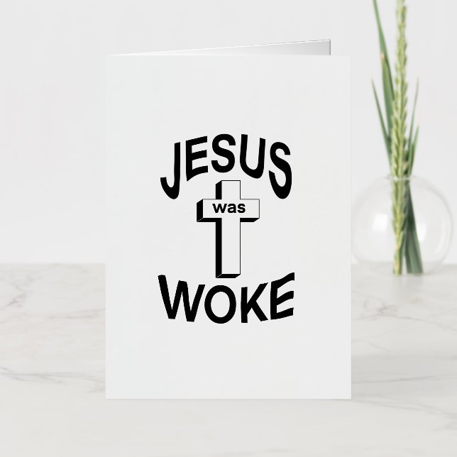 Carte De Vacances Métallisée Jésus était Woke (Recto)