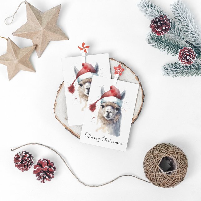 Carte De Vacances Métallisée Joli Noël Alpaca, coutume (Créateur téléchargé)