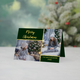 Carte De Vacances Métallisée Joyeux Noël Gold Kids Photo