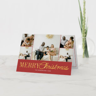 Carte De Vacances Métallisée Joyeux Noël manuscrit Script 10 Photo