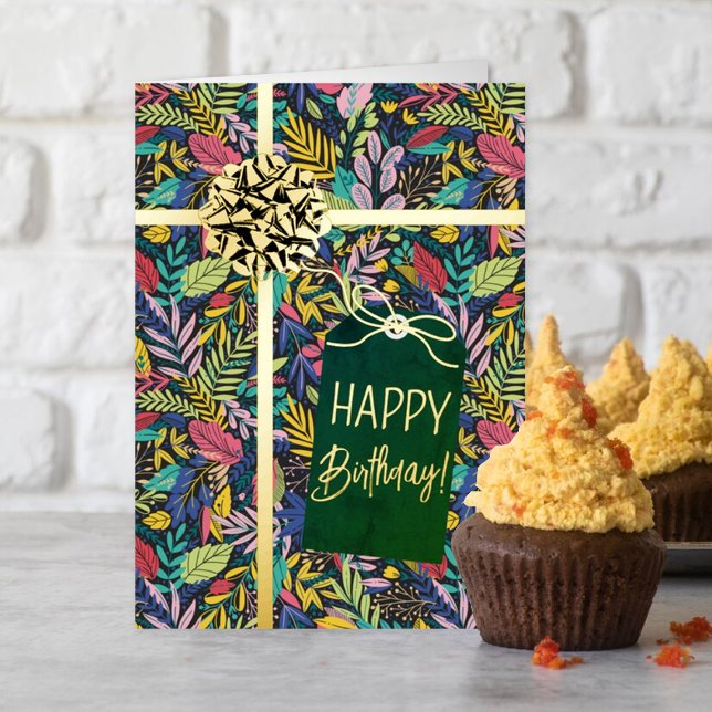 Carte De Vacances Métallisée Le cadeau parfait Joyeux anniversaire réel (Créateur téléchargé)