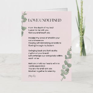 Carte De Vacances Métallisée Love Poem Poem Poetry non défini