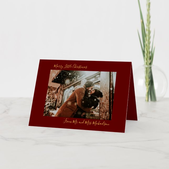 Carte De Vacances Métallisée Marry Little Christmas Red (Recto)