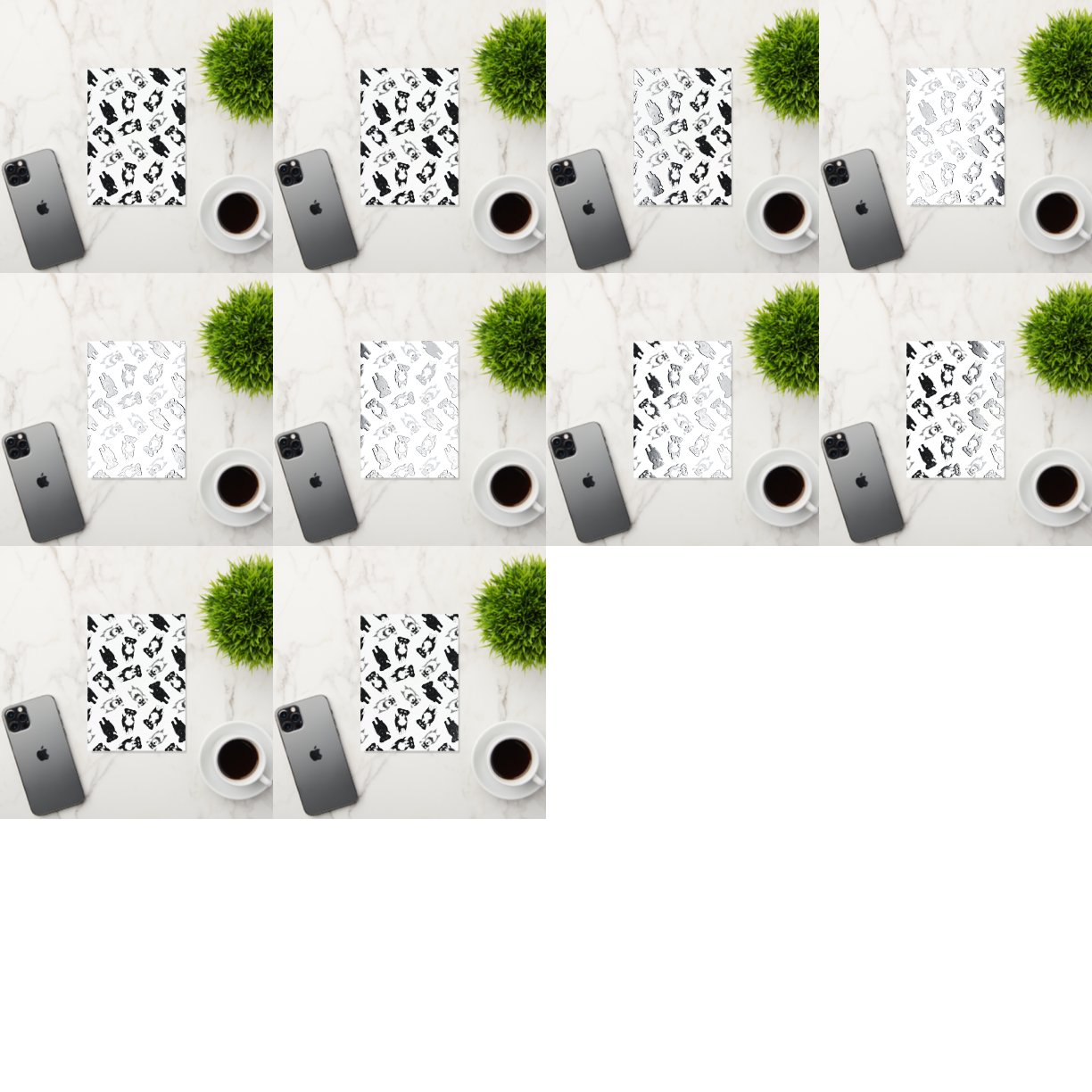 Carte De Vacances Métallisée Merci de schnauzers noir et argent