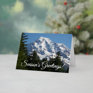 Carte De Vacances Métallisée Mont Rainier couvert par la neige