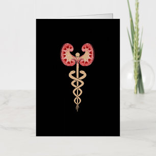 Carte De Vacances Métallisée Néphrologie Renal Dialyse Design Reins Cadeaux Ave
