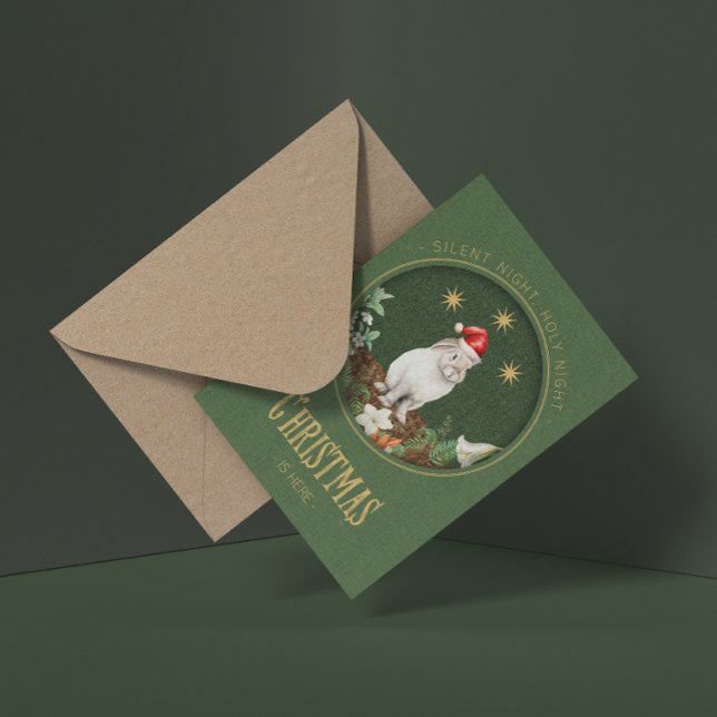 Carte De Vacances Métallisée Noël des animaux de la forêt lunaire (Créateur téléchargé)