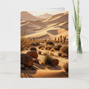 Carte De Vacances Métallisée Paysage désertique au coucher du soleil