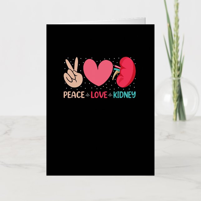Carte De Vacances Métallisée Peace Love Rein - Néphrologie Dialyse Infirmière (Recto)