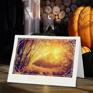 Carte De Vacances Métallisée Réflexions de gratitude Thanksgiving