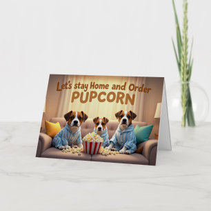 Carte De Vacances Métallisée Restons à la maison et commandons des chiens de de