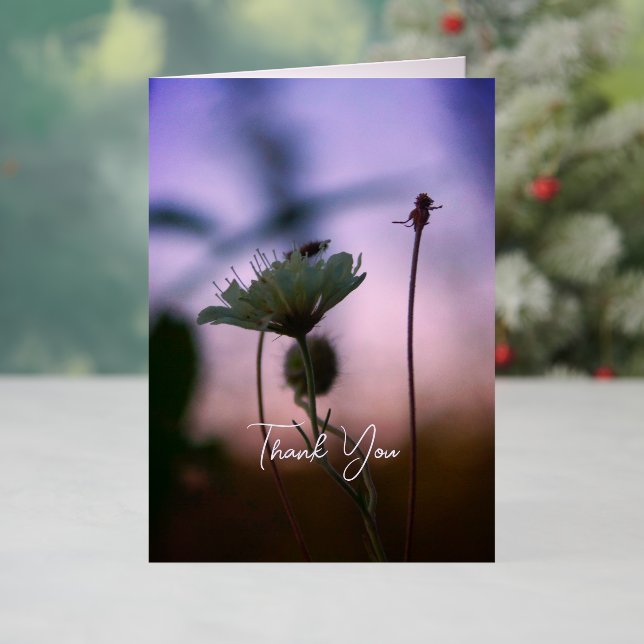 Carte De Vacances Métallisée Romantic Flowers Boho – Botanical Fantasy Thanks (Vacances In Situ)