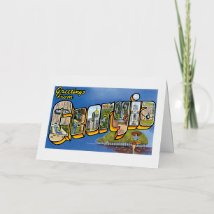 Carte De Vacances Métallisée Salutations de Géorgie !