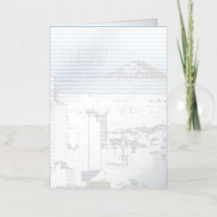 Carte De Vacances Métallisée Seattle avec le Mont Rainier Photographie