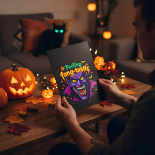 Carte De Vacances Métallisée Sentiment Fang Tastic Halloween design Vampire Hal