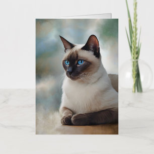Carte De Vacances Métallisée Siamese Chat 749 Art numérique