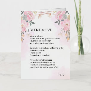 Carte De Vacances Métallisée Silent Move - Encouragement Poème Poème Poésie