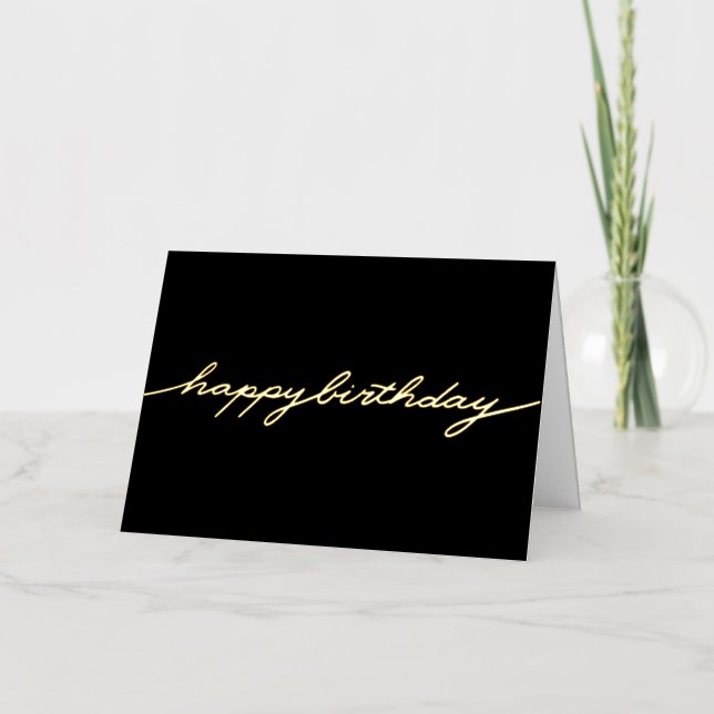 Carte De Vacances Métallisée Simple Joyeux anniversaire brillant (Recto)
