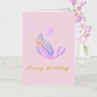 Simple Sirène Anniversaire rose