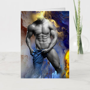 Carte De Vacances Métallisée SlipperyJoe's musculaire physique chemise vapeur