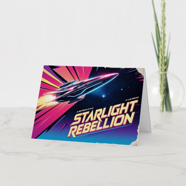 Carte De Vacances Métallisée Starlight Rebellion Retro Pop Culture Poster 80s- (Recto)