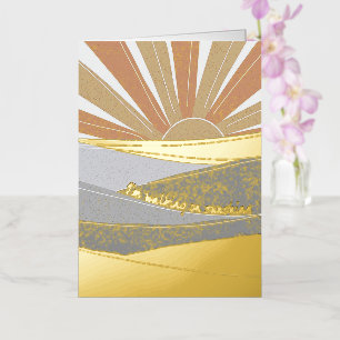 Carte De Vacances Métallisée Sunrise Abstraite au-dessus du désert