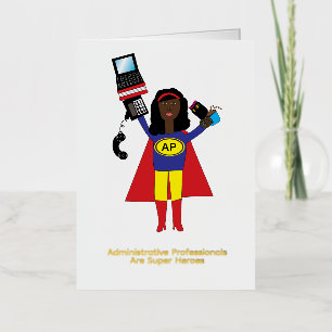 Carte De Vacances Métallisée Super héros noir professionnel administratif