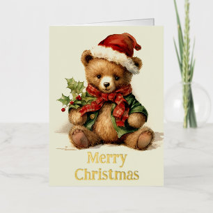 Carte De Vacances Métallisée Teddy Bear