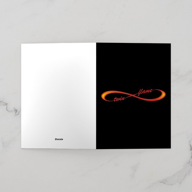 Carte De Vacances Métallisée Twin Flame symbole d'infini (Mise à l'extérieur)