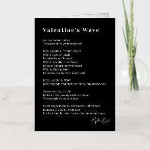 Carte De Vacances Métallisée Valentines vague poème d'amour