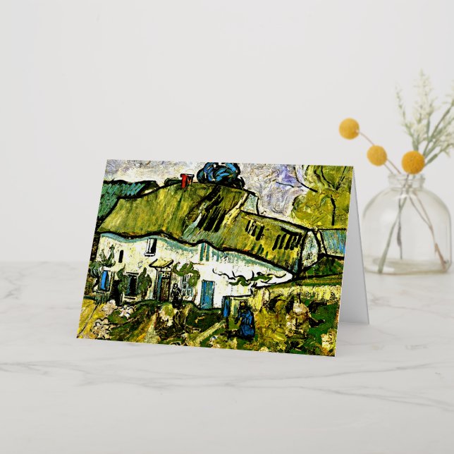 Carte De Vacances Métallisée Van Gogh - Ferme à deux chiffres (Fleur d'or)