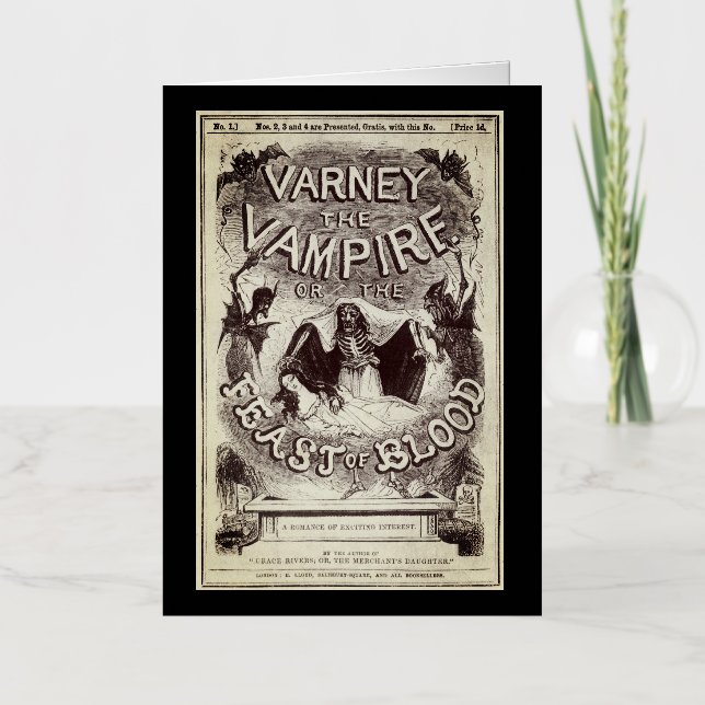 Carte De Vacances Métallisée Varney le vampire (couverture de publication) (Recto)