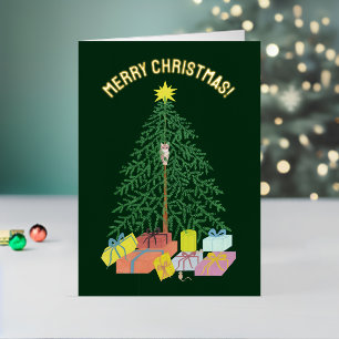 Carte De Vacances Métallisée Vert sapin de Noël