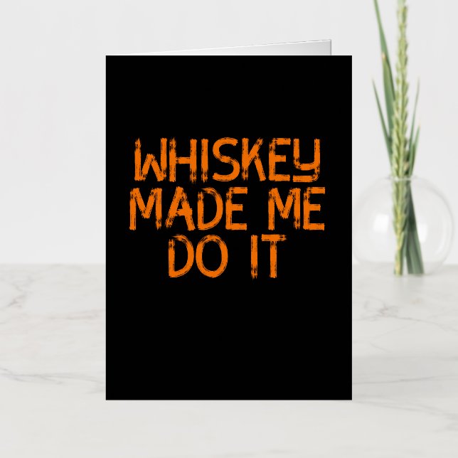 Carte De Vacances Métallisée Whiskey Bourbon aide Alcool TShirt cadeau (Recto)