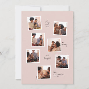 Carte de vacances minimale avec sept photos