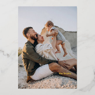 Carte de vacances minimaliste joyeuse 1 photo réal