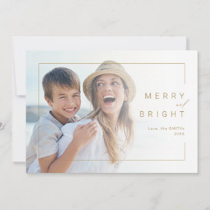 Carte de vacances minime moderne Merry & Bright Ph