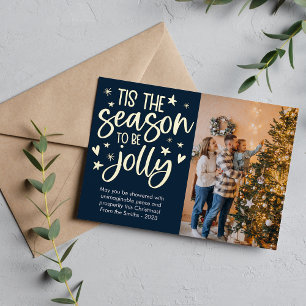 Carte de vacances Modern Jolly Photo Foil