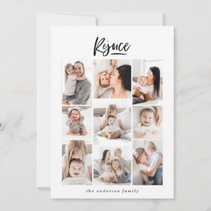 carte de vacances moderne multi-photo famille