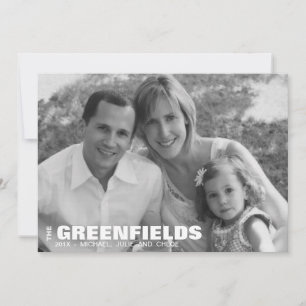 Carte de vacances moderne noir et blanc