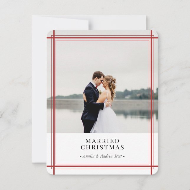 Carte de vacances moderne Red Lines (Devant)